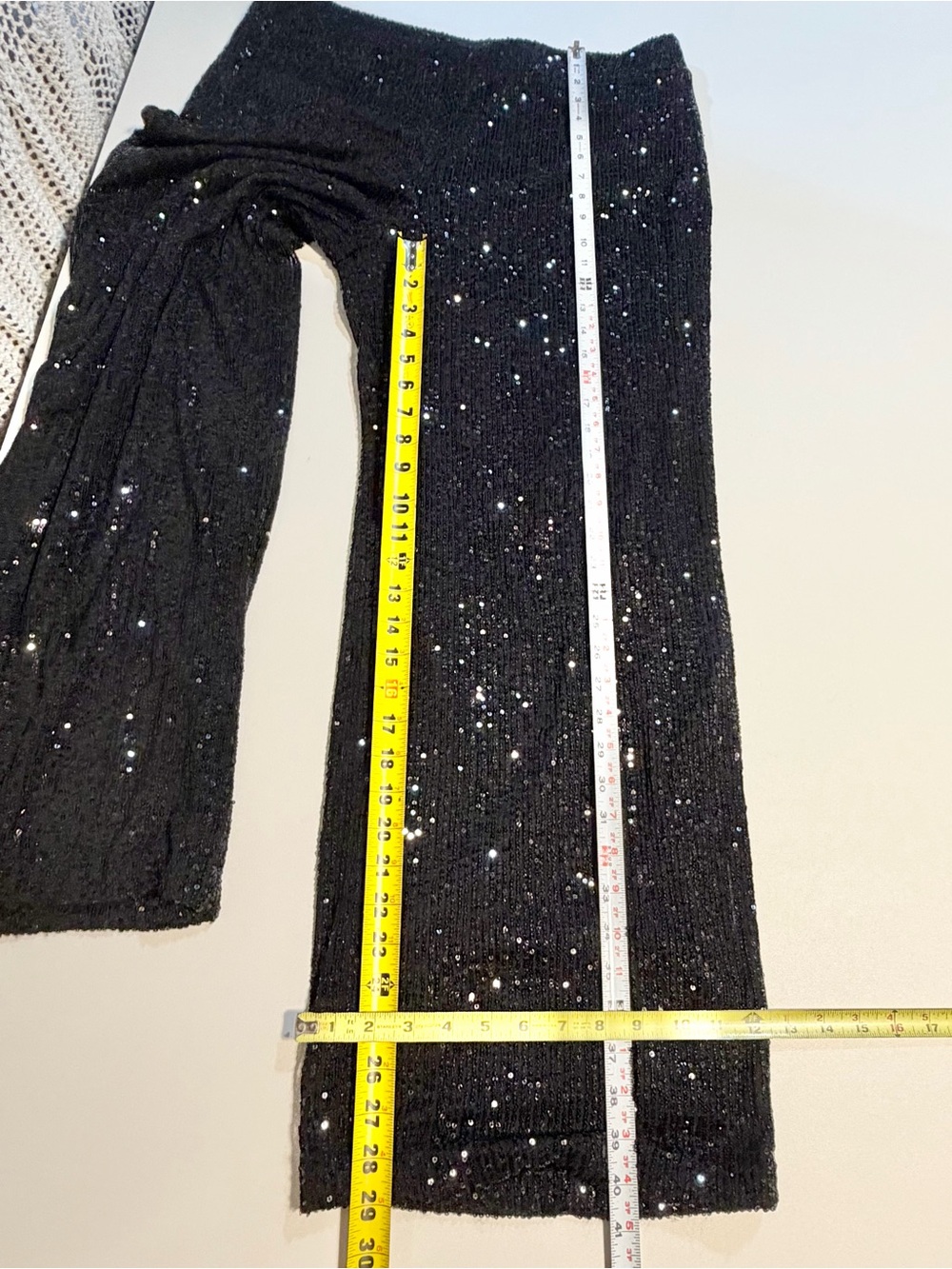 Black sequin sparkle party suit pants duster cardigan jacket set glam bling - Picture 10 of 13